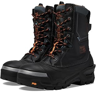 Timberland PRO Men's Pac Max 10 Inch Composite Safety Toe Puncture Resistant Insulated Waterproof Industrial Work Boot, Black/Orange, 8 W US