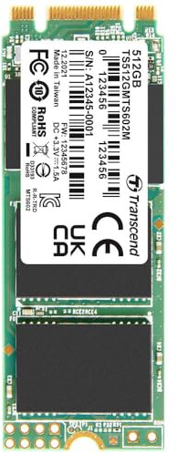 Transcend MTS602M 512GB M.2 SATA SSD Interno 2260 SATA III Retail TS512GMTS602M