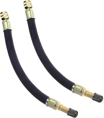 KEWAYO Estensione Flessibile della Valvola per Pneumatici Gomma Tubi Prolunga Pompa Ruota Piccolo e Flessibile, Facile da Trasportare Adatto a Tutti i Pneumatici con Valvole Standard (2 Pezzi 210 mm)