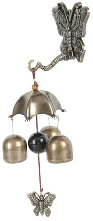 Cabilock Retro Kupfer Windglocke Mit Magnetisch Befestigter Türklingel Schmetterling Design Wandmontage Türklang Dekoration Für Zuhause Geschenk Symbol Glück Und Segen