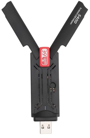 Adaptador WiFi USB, hasta 5400Mbps de Alta Velocidad, 2.4G 5G 6G Adaptador USB 3.0 WiFi 6E de Triple Banda, Adaptador de Red Estable y Eficiente para Computadora de Escritorio