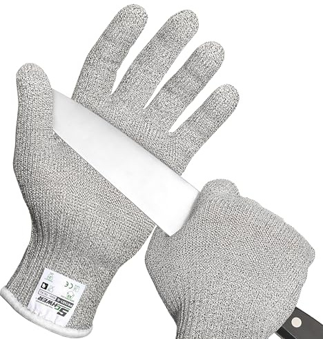 Schwer SlicePro - Guantes resistentes a cortes ANSI A9, guantes de corte de grado alimentario para preparación de alimentos en cocina, guantes para mandolina para cortar carne, abrir ostras