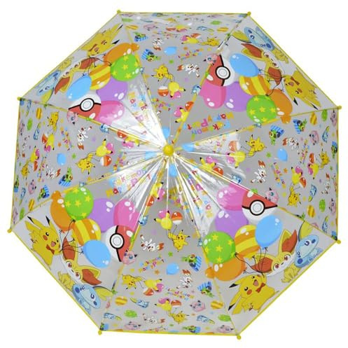 CYPBRANDS CyP Brands-Pokémon Parapluie manuel pour enfants, transparent, 8 baleines et tube métallique de grande résistance, produit officiel, transparent