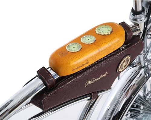 TentHome Retro Fahrradtasche Leder PU Rahmentasche Fahrrad Dreieckstasche Ledertasche Radtasche Fahrradzubehör für Stahlrahmen Kaffee