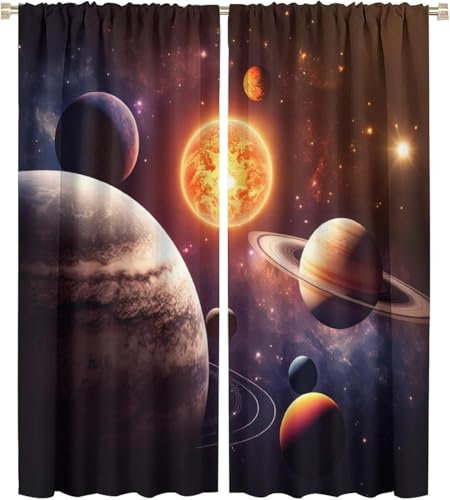 3D Bedruckte Kinderzimmergardinen, Verdunkelungsgardinen Für Das Schlafzimmer Und Wohnzimmer, Geräuschdämmend, Isolierend, Softes Mikrofaser-Set Mit 2 Stück, Heimdekoration 234X137 Cm -A-350233-897109