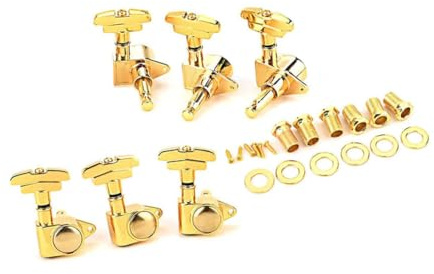 Goldene Gitarrenwirbel 3r3l für Saiten, Gc212, 1 Satz | Zinklegierung, Stabile Stimmung, Einfach zu Montieren und Reinigen, Passendes Zubehör für Musikinstrumente