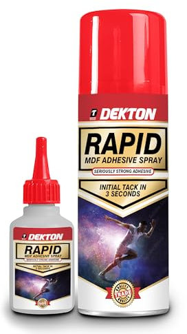 Dekton MDF Kit 400ml + 100g: Fast-Setting 2-Component Adhesive for Wood, Plastic & Metal; High Adhesion, Ideal for Vertical Surfaces & Rough Materials; Perfect for Montage & Repair Applications