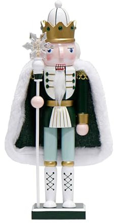 YiQinzcxg 30 cm legno Schiaccianoci personaggi soldati bambola natale mantelli bambola reale per desktop ornamento vacanza decorazione tavolo