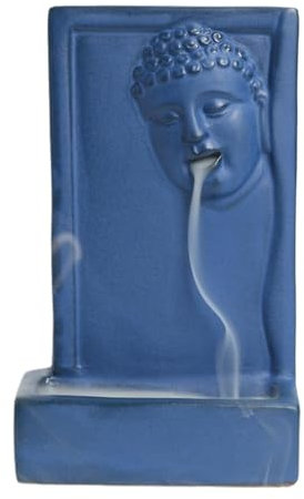 Keramik-Rückfluss-Räuchergefäß Buddha, buddhistisches Räuchergefäß - Wasserfall-Räuchergefäß,Keramik-Buddha-Räucherstäbchenhalter, Buddah-Statue für Zen, Meditation, Entspannung, Tischdekoration