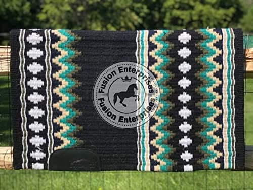 EQUIEMPRESS Sattelunterlage Western Show/Westernsatteldecke aus Neuseelandwolle, Top Wool Pad Sensor Flex (Anpassung möglich) A-14 (32 x 32)