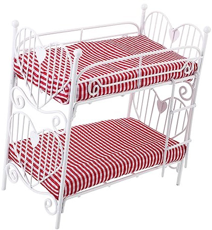 VICASKY Miniatur Etagenbett Für Eisenmöbel Für Kinderzimmer Dekoration Für Spielszene Maßstab Geeignet Für Puppenbetten Und Schlafzimmergestaltung