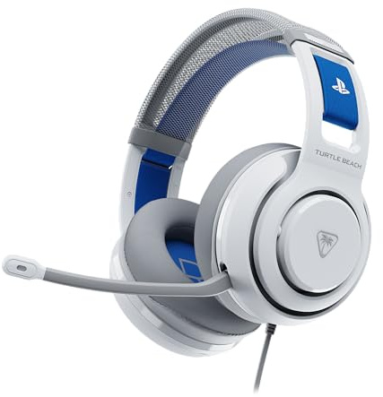 Turtle Beach Atlas 200 Cuffie Bianco da gioco cablate con licenza ufficiale per PlayStation, PS5, PS4, driver Nanoclear da 50 mm, microfono flip-to-mute, cuscinetti in memory foam, archetto mobile
