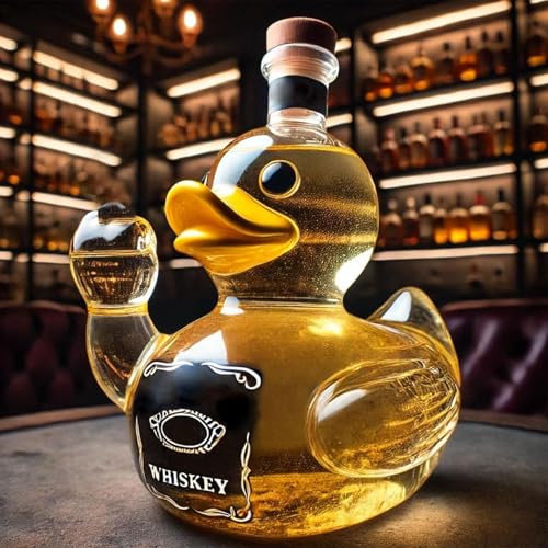 Gihioue Botella de pato de whisky de dedo medio, 10 Oz Bromas Estatua de Pato Garrafa, Divertida Jarra de Pato de Whisky Para Oficina, Decoración del Hogar