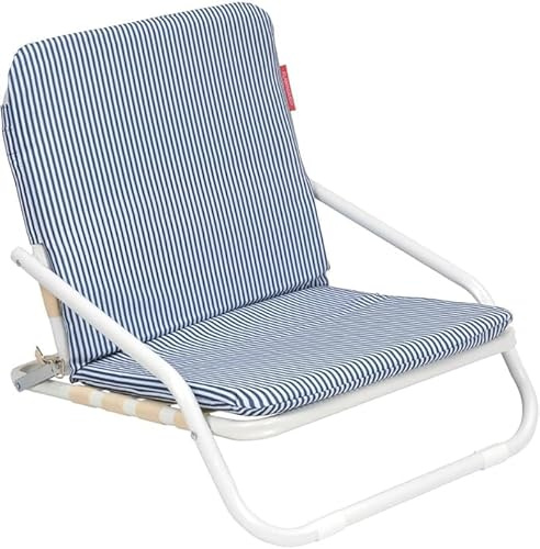 Flamingueo Lätt strandstol, hopfällbar, bärhandtag, polyester- och aluminiumtyg, stoppad kudde, 62 x 51,5 x 49 cm
