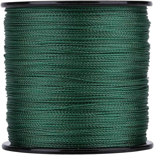 Risegun 4-Strand PE Braided Fishing Line – 500m Super Strong Zero Stretch Fishing Line, Affordable High-Performance for Novice to Pro Anglers（Green）