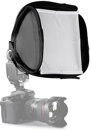 REFLEX CAMERA Difusor de flash portátil de 23 x 23 cm para DSLR Speedlite, modificador de iluminación reflectante de doble capa, cubierta de luz plegable para estudio fotográfico con bolsa, compatible