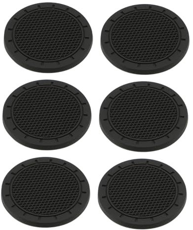 OFFSCH 6piezas Posavasos para Coche De Negros Resistentes y Creativos para Tazas para Bebidas Automóviles