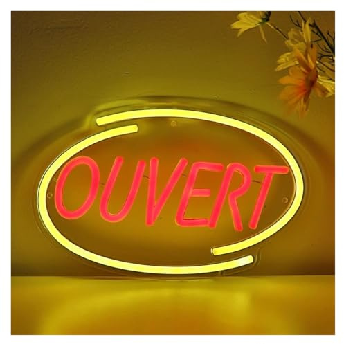 SHOUXI LED néon signe Enseigne Lumineuse Au Néon Ouvert Alimentée Par USB, Pour Salle De Fête, Boutique, Pub, Club, Galerie, Studio, Décoration Murale Éclairée, 28.2cm×17.9cm