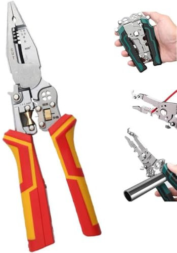 Herramienta pelacables plegable 18 en 1, pelacables multifuncional, alicates cortadores de cables, cortadores de alambre eléctricos, herramienta pelacables eléctrica profesional, alicates para pelar