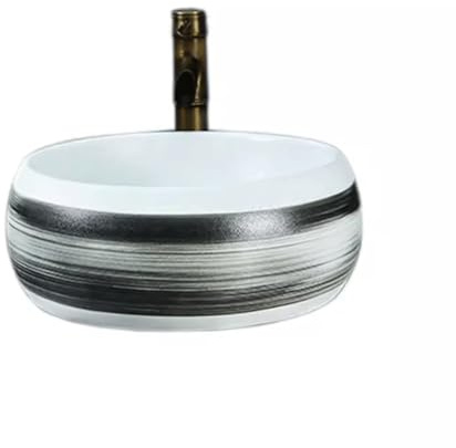 HTTGDGDH Lavandino da Bagno da Appoggio per Interni, Lavabo in Ceramica da Appoggio per Esterni, Lavabo da Bagno, Lavabo da Appoggio, Lavabi da Appoggio per Bagno(Un Colore-A)