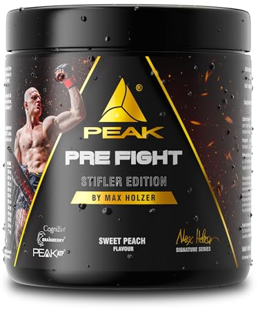 PEAK Pre Fight - Stifler Edition - 375g Geschmack Sweet Peach I Max Holzer's Pre Workout Booster für Kämpfer mit Citrullin, Cognizin®, Brainberry® & Peak ATP® für kompromisslose Performance