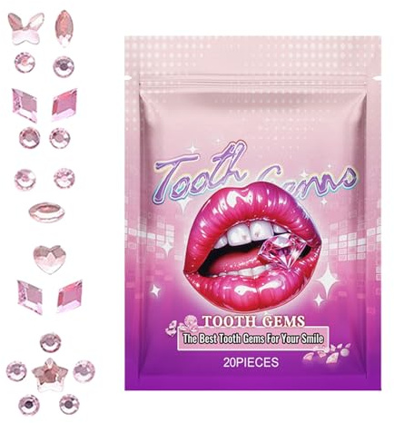 Gemas de dientes – Kit de gemas de dientes de 4.33 pulgadas, kit de iniciación de gemas de dientes temporales, accesorios de dentales | Joyería de dientes brillantes fáciles de aplicar, brillo