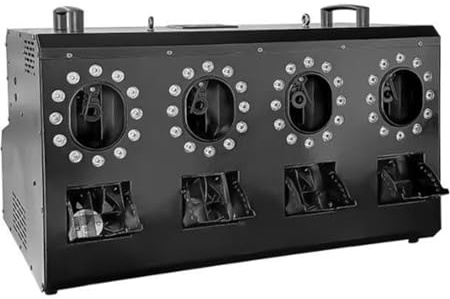LJXFYSD MáQuina de Burbujas de Humo con Led de 3000 W, 4 Boquillas MáQuina de Burbujas De Humo Profesional con Luces, Panel de Control LCD, Capacidad del Tanque: 1.2 L