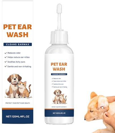 Ohrenreiniger für Hunde und Katzen, Ohrenreinigungslösung für Hunde und Katzen, lindert Juckreiz, entfernt Ohrenschmalzablagerungen, bekämpft Gerüche, milde Formel, Ohrenspülung für Haustiere (1PCS)