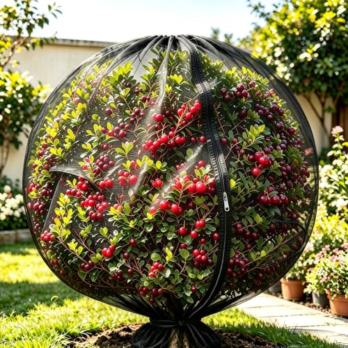 300x300CM Fruit Tree Netting Bird Protection with Drawstring and Zipper,Insect Bird Barrier Netting Mesh,large Garden Fruit Netting Fine Mesh for Blueberry Vegetables Strawberry Flower