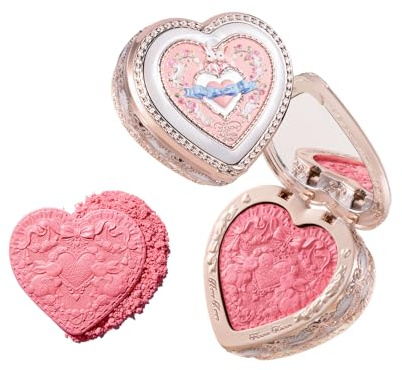 Flower Knows Bunny Garden Embossed Blush,Talc-Free Bright Pink Satin Powder Blush,Highly Pigmented,Buildable & Blendable Formula,Radiant Cheek Color for a Lively Glow,Gift-Worthy(S01 Pink Doll)