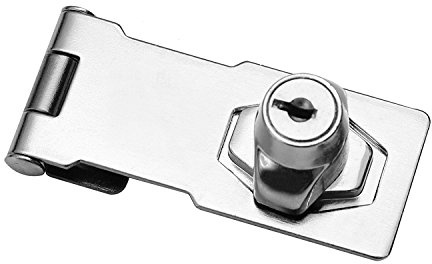 Vorhängeschloß abschließbar Schloß Überfalle Riegel Türriegel Türbeschlag Chrom 102mm Haspe