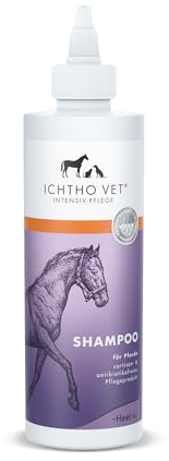 ICHTHO Vet Shampoo für Pferde: Sanfte Reinigung und Pflege für empfindliche und strapazierte Pferdehaut, 250ml | Made IN Germany