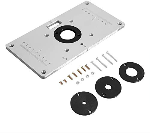 Router Table Insert Plate, Inserto con piastra in lega di alluminio, Piastra Inserto per Tavolo Fresatrice Fai-Da-Te, Kit Anello Inserto Piatto, 235 mm X 120 mm X 8 mm