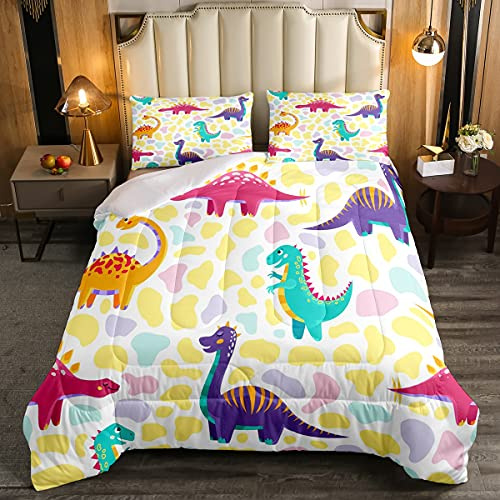 Set di biancheria da letto con dinosauro Trapunta per bambini adulti animali della giungla piumone stile fauna selvatica per letto 135x200cm