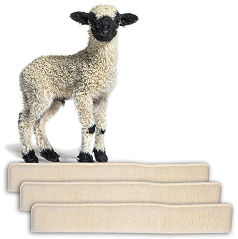 BigDean 3X Zugluftstopper für Türen 100cm - 100% Schurwolle - Beige - Türluftstopper Luftzugstopper Windstopper - Made in Germany