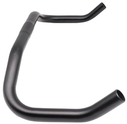 CarbonEnmy Alu Bullhorn Lenker 25,4 mm x 390 mm für Fixie Singlespeed Road Bike Zeitfahrlenker Schwarz/Silber Matt (Schwarz)