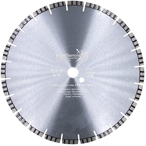 EDW Profi Diamanttrennscheibe 350 mm x 30,0 mm TURBO SUPERCUT, universelle Diamant Trennscheibe für Beton, Stahlbeton, Granit, Mauerwerk