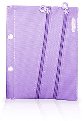 Office Box Estuche para llevar en tu carpeta de anillas - Gran capacidad con Cierres de Cremallera y tirador exclusivo. Lavable y de gran resistencia, Fabricado en Poliéster by Colorline. (Lila)