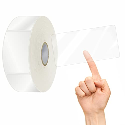 500 protecteurs d'étiquettes, autocollants transparents et étanches pour protéger les codes-barres des enveloppes de colis, autocollants pour numéros, méga lot avec ligne de perforation (5cm x 10cm)