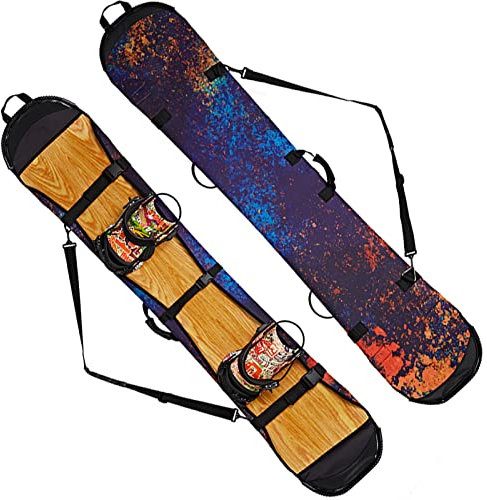 WEALTHY73 Tragbare Snowboardtasche Snowboardschutz Eine Schulter-Aufbewahrungstasche für Skiausrüstung SBR-Gummi Wasserdichtes, Verschleißfestes Gewebe,Orange,150CM