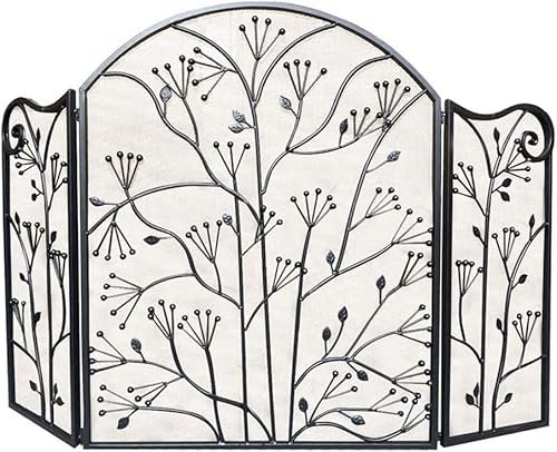 Salvachispas para la Chimenea Pantalla Protectora Pantallas de chimenea plegables con protección contra chispas, valla de arco moderna de 67 × 30 × 83 cm, protección contra chispas de seguridad resist