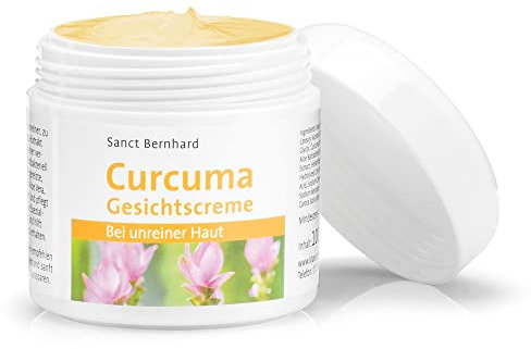 Sanct Bernhard Curcuma-Gesichtscreme | Leichte & schnell einziehende Pflegecreme | Bei unreiner, zu Akne neigender Haut | 100ml