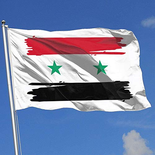 Syrische Flagge zur Abschreckung, Patrouillenflagge, 3 x 1,5 m, Banner mit Ösen, Dekoration für den Innen- und Außenbereich
