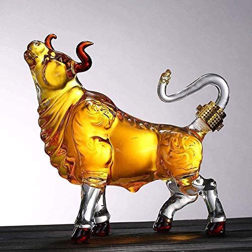 Estante para vino Whisky Decanter Decanter Wine Liquor Bull Style - para whisky Bourbon Tequila Vodka Wine Scotch Animal High Borosilicate Crystal Glass Decanter 1000ml