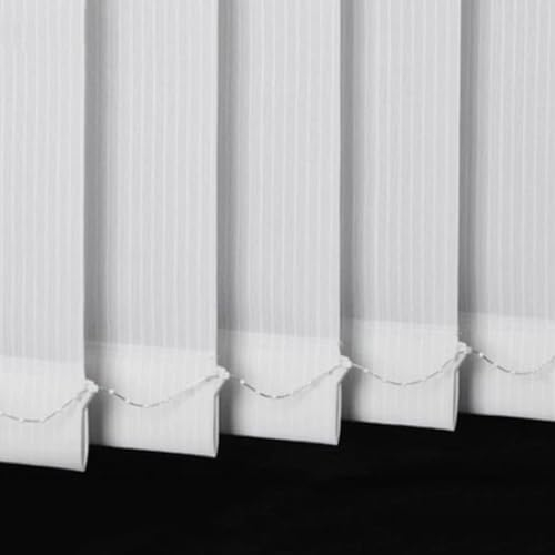 Pxzybd Vertikaljalousie Verdunkelung,Vertikaljalousien Für Innenfenster,Lichtfilterung/Wärmeisolierung Rollo Jalousette,Dekoration Stoff Lamellenvorhang,Streifenvorhang Weiß,W×H-50x130cm/20x51in