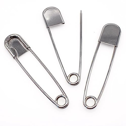 Yurosiay 6 Stück Extra Große Sicherheitsnadeln 10cm Silber Edelstahl Sicherheitsnadeln Groß Stabil Sicherheitsnadeln Extra Große Nadeln für Decken Quilten Schwere Wäsche Polster Handwerk