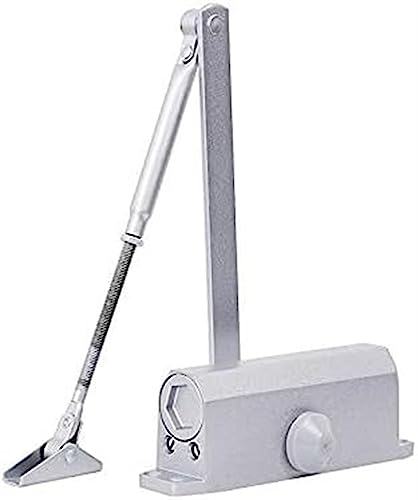 KAnduo Automatischer Türschließer, Türdämpfer, 1 Stück selbstschließendes Aluminiumscharnier, einzelne Feder, verstellbare, oberflächenmontierte, automatisch schließende Brandschutztür