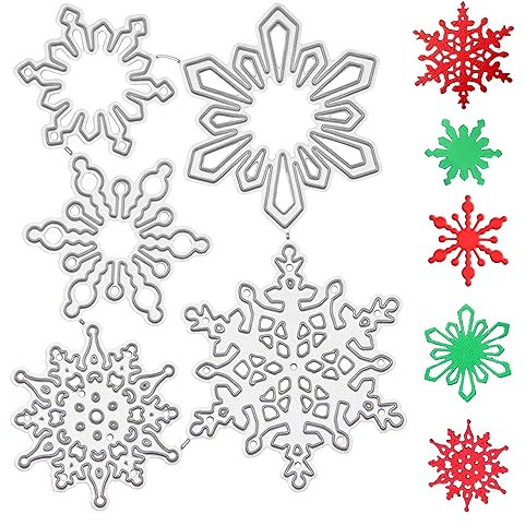 Merry Christmas Snowflake Cutting Dies for Card Making Metal Die Cuts Stencils for X-mas Scrapbooking Photo Album Decoration Decorative Embossing DIY Paper Gift Tags A3XHDM (A)