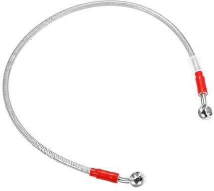 Motorrad Bremsleitung,28° 0°Edelstahl Bremsschlauch,Motorrad Stahlflex Bremskupplung,1er Pack,Flexible Bremsleitung für ATV Bikes Motocross Street Bikes (70cm 27.56â€œ,Silber)