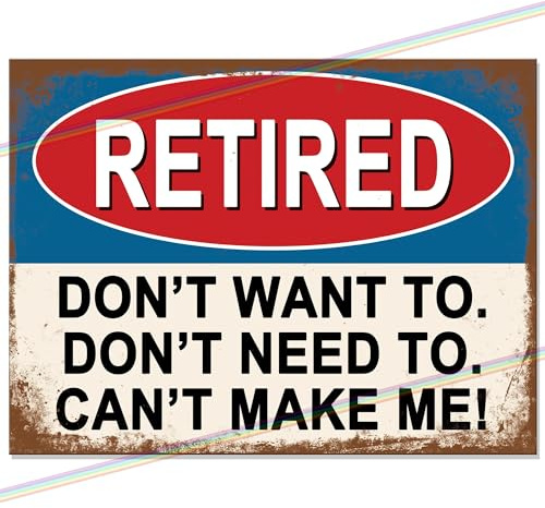 p&p homeware Retired Don't Want To Metal Bar Sign Bar Accessories for Home Pub or Outdoor Garden Bar Wall Plaque Man Cave Gift Metal Bar Signs Memorabilia bar sign 20cm x 15cm